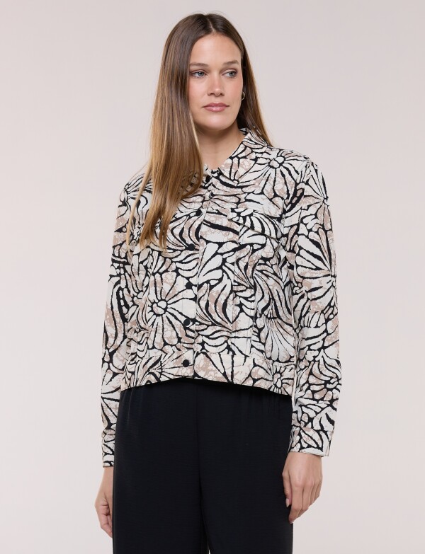 Camperita Liviana Estampada NEGRO/BEIGE