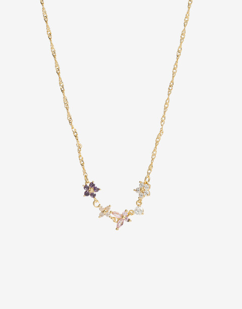 Cadena Corta con Dije Cubic zirconia Collar Con Forcitas De Cubic Zirconia - Dorado