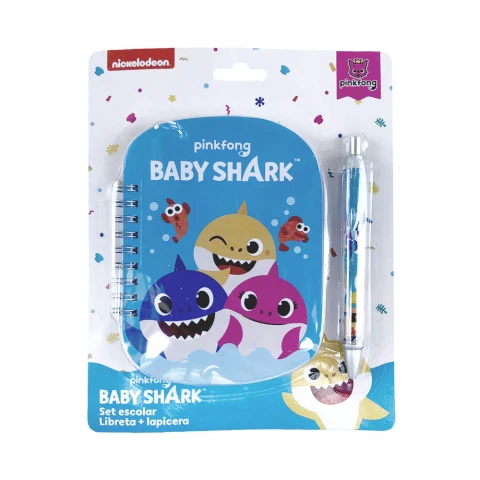 Set libreta + lapicera de Baby Shark U