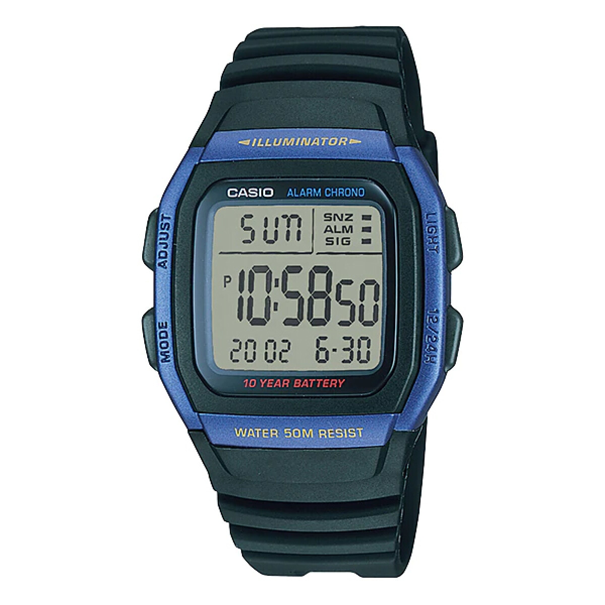Reloj CASIO W96H-2AVDF en Resina Negro Esfera 39mm 