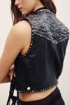 CHALECO STUDS CUERO Negro