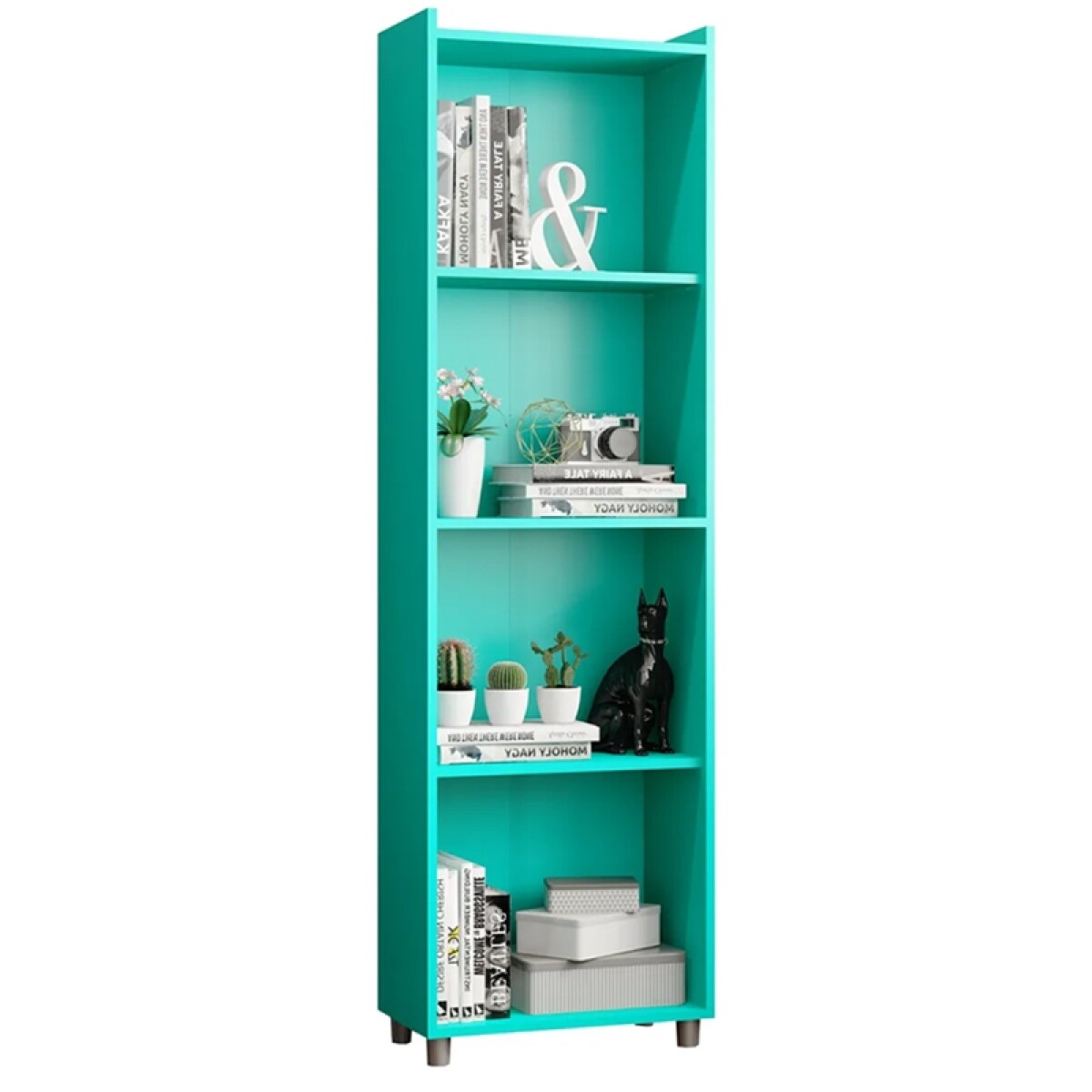 [ OUTLET ] Biblioteca Repisa Multiusos con Estantes Color Turquesa 