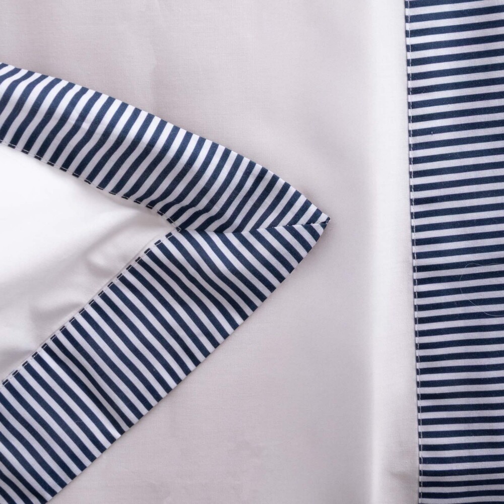 JUEGO DE SABANAS KING ALGODON AZUL STRIPE 200H MARINO