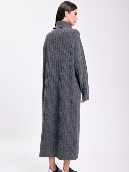 Vestido punto canalé Gris