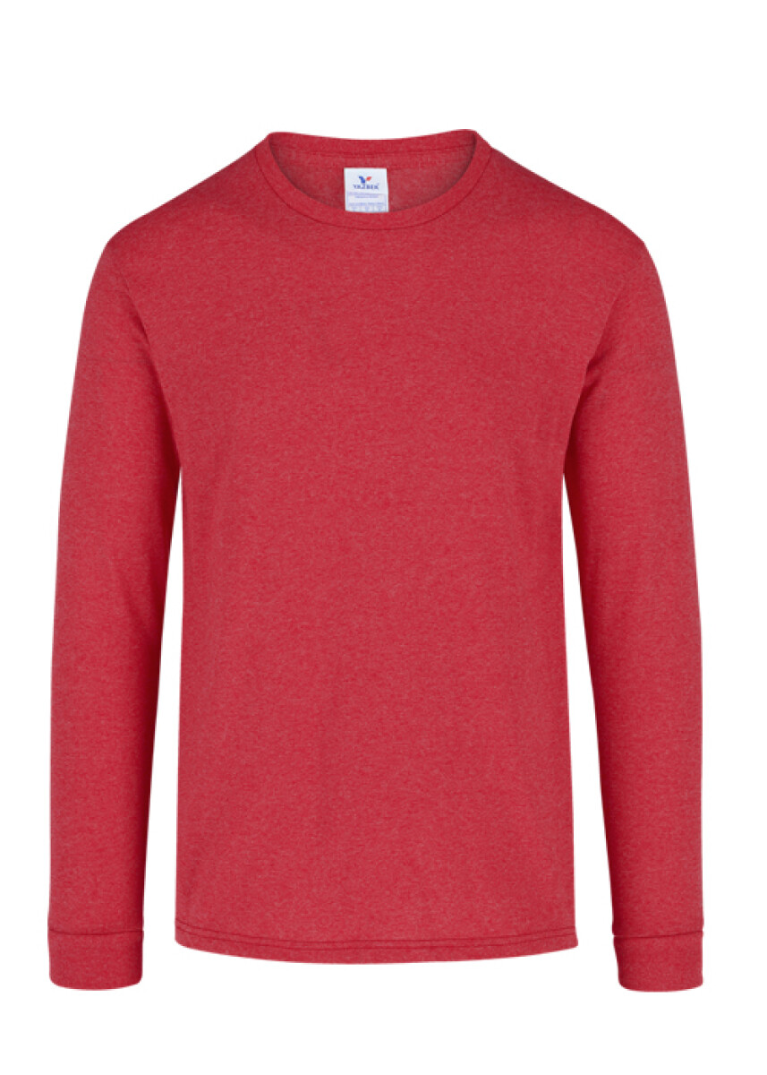 Camiseta jaspe a la base manga larga - Rojo Jaspe 