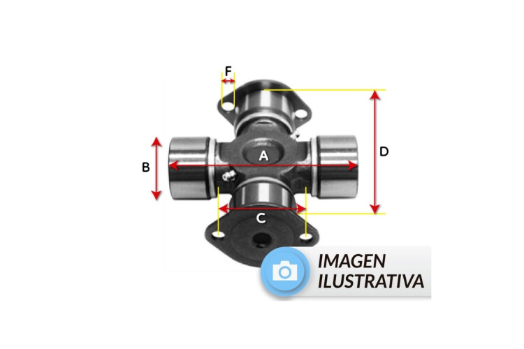 CRUCETA A:134.8 B:47.6mm C:59mm D:134.8mm F:5/16 CRUCETA A:134.8 B:47.6mm C:59mm D:134.8mm F:5/16