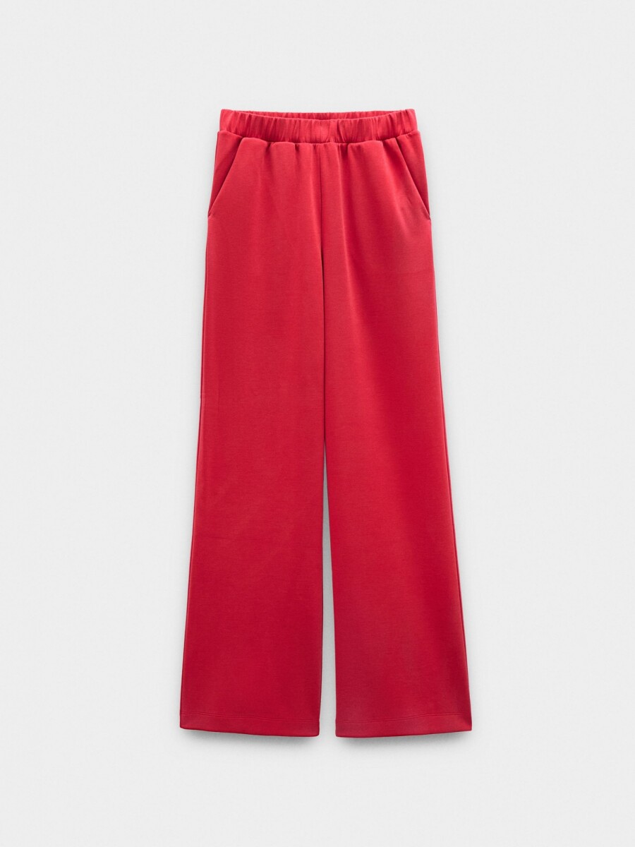 Pantalón Con Cintura Elástica Tacto Suave rojo