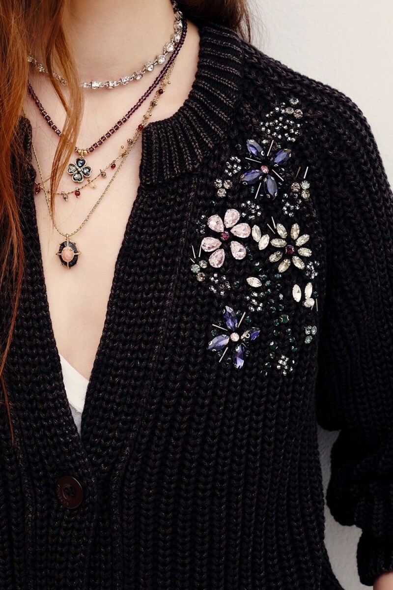 CARDIGAN AGNES LONG Gris Oscuro