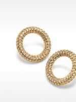 Pendientes Redondos De Circonitas dorado
