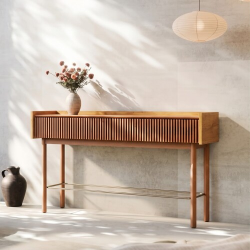 Mesa de Arrime Ripiado Natural