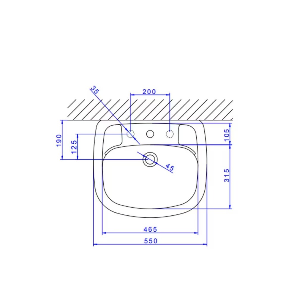 Lavatorio azul chico 44X35cm Vogue/Aspen Lavatorio Azul Chico 44x35cm Vogue/aspen