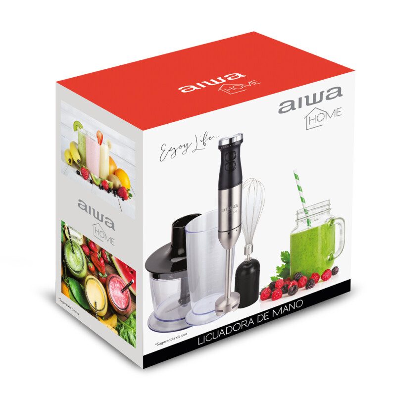 Mixer de Acero Inoxidable AIWA 800W con Picador, Batidor y Vaso | AW-LD5010 Mixer de Acero Inoxidable AIWA 800W con Picador, Batidor y Vaso | AW-LD5010