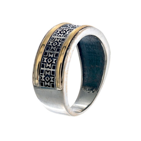 Anillo de plata y doubl en oro 18 ktes. Anillo de plata y doubl en oro 18 ktes.