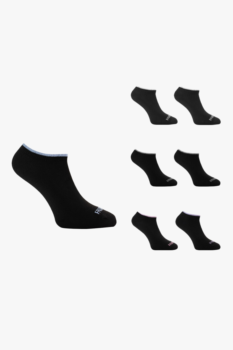 Pack x7 Medias sin caña con diseño para dama - Negro 