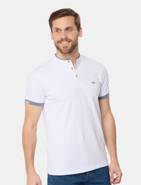 REMERA LISA CUELLO MAO Blanco