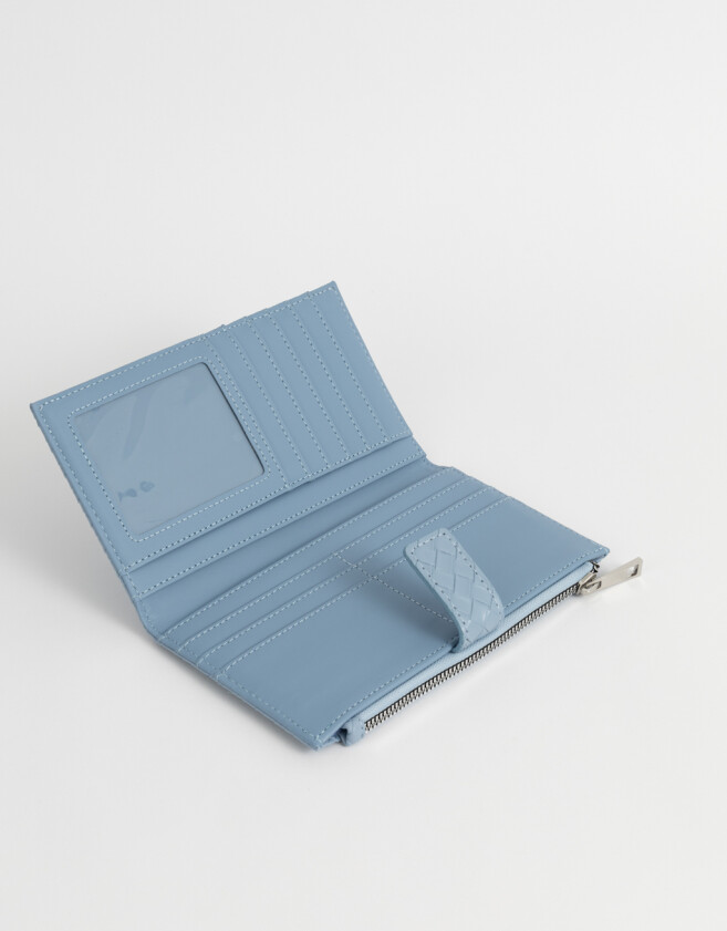 Ficheros Romántico Billetera Fichero Con Snap - Azul Celeste