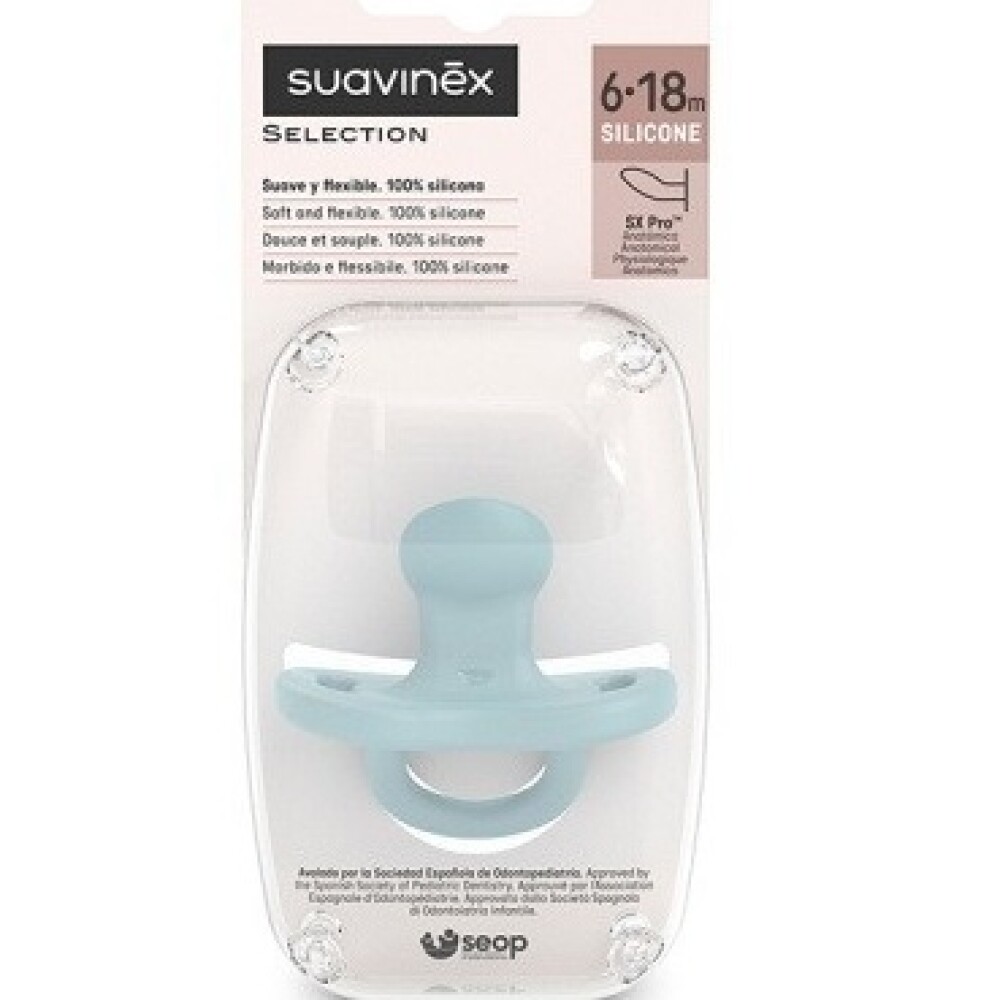 Chupete Suavinex Anatómico Essence 6 a 18 Celeste
