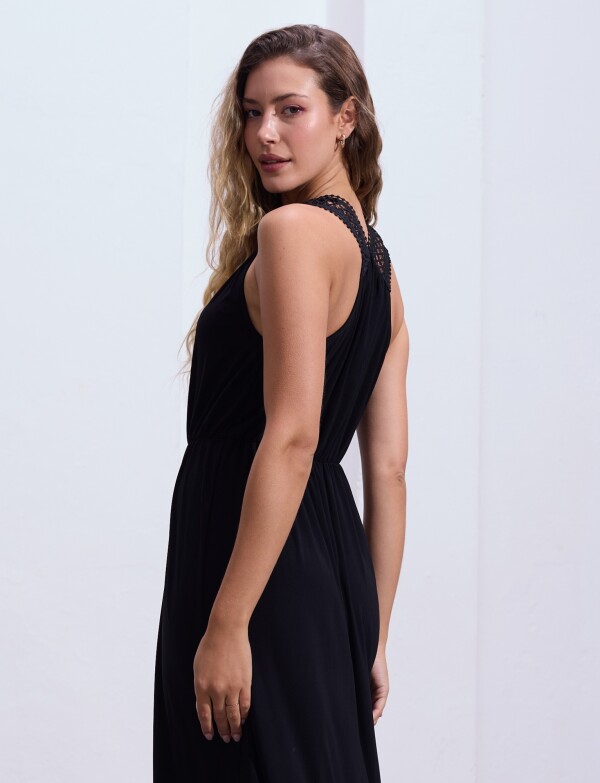 Vestido Maxi Cortes NEGRO