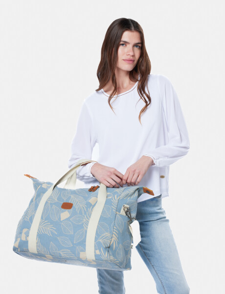 BOLSO DE LONA ESTAMPADO Azul