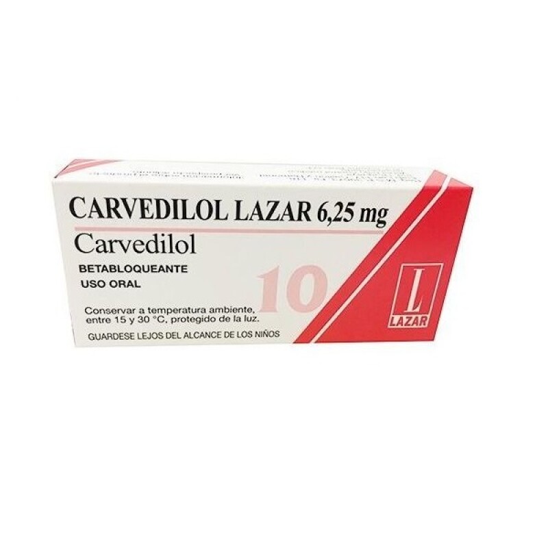 Carvedilol Lazar 6.25 Mg. 10 Comp. Carvedilol Lazar 6.25 Mg. 10 Comp.