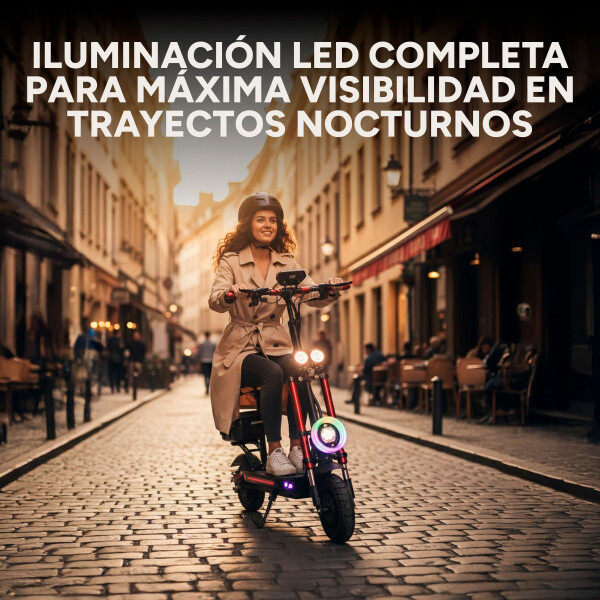 Scooter Monopatín Eléctrico Gogreen Flow Motor 1000w 60 Km/h Color Negro