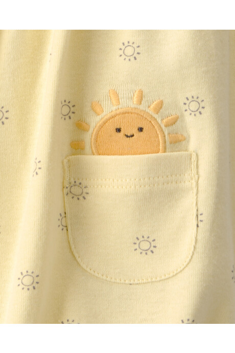 Monito bombachudo de algodón, amarillo, diseño soles Sin color