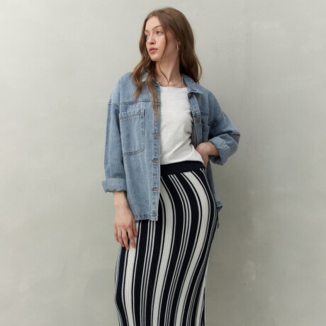 FALDA ROSALINE Blanco/Azul