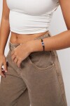 PULSERA DE CUERO BAÑADA EN PLATA DE LEY CON CRISTAL AZUL Pulsera