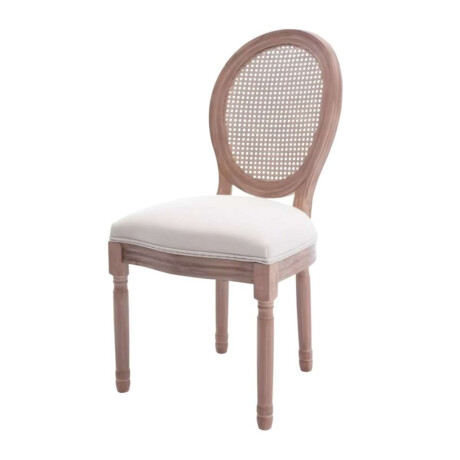 Silla de Comedor Tapizada Madera Natural Luis XV Origen