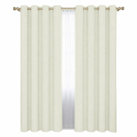 Set x2 Cortina Blackout 140x230 Cm Living Dormitorio Crudo Verde Agua