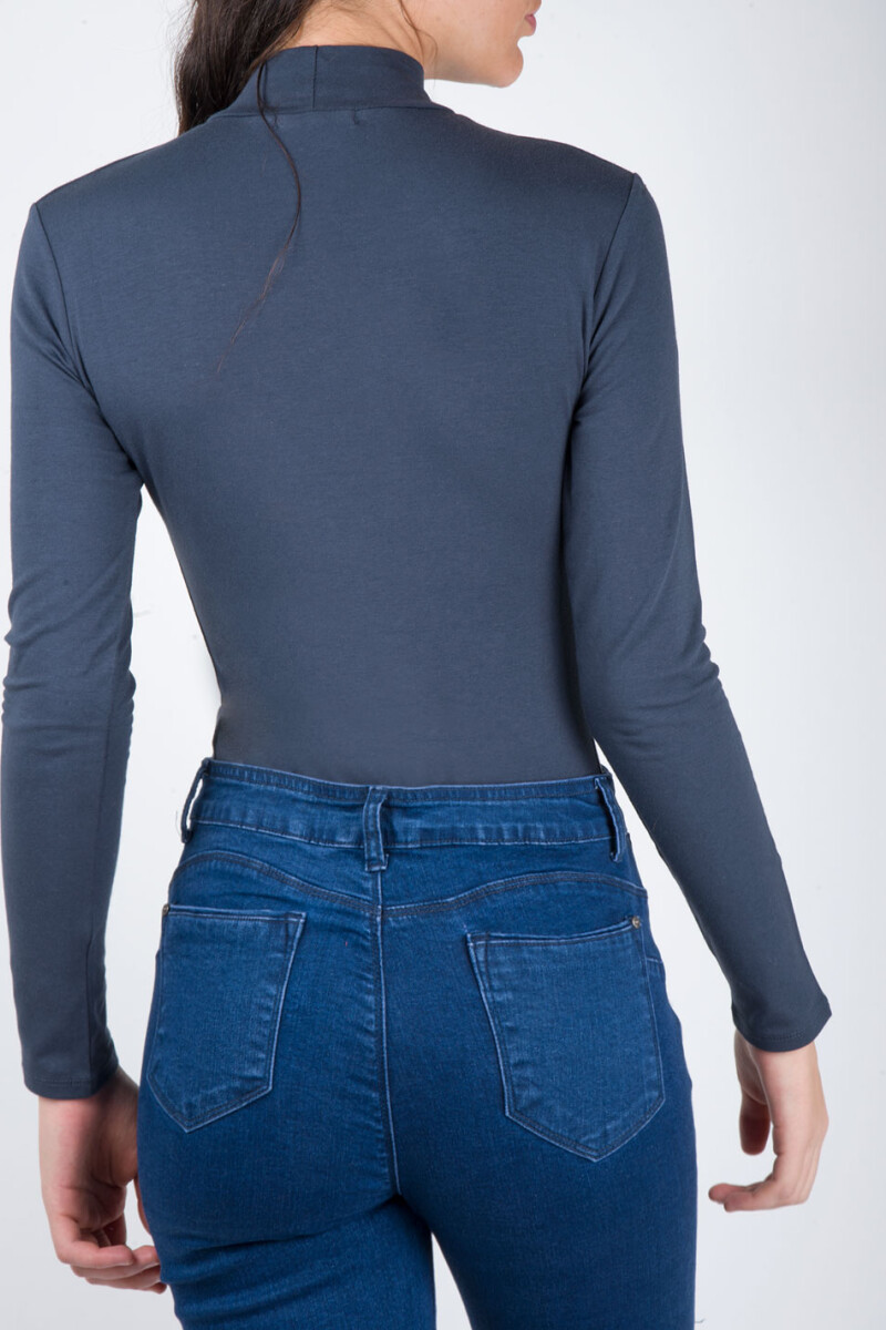 Body polera algodón elastano Azul