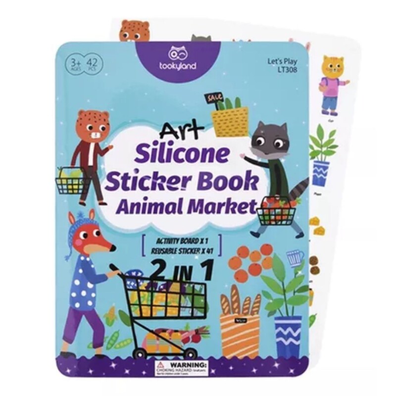Libro de sticker reutilizables de silicona - animales Libro De Sticker Reutilizables De Silicona - Animales