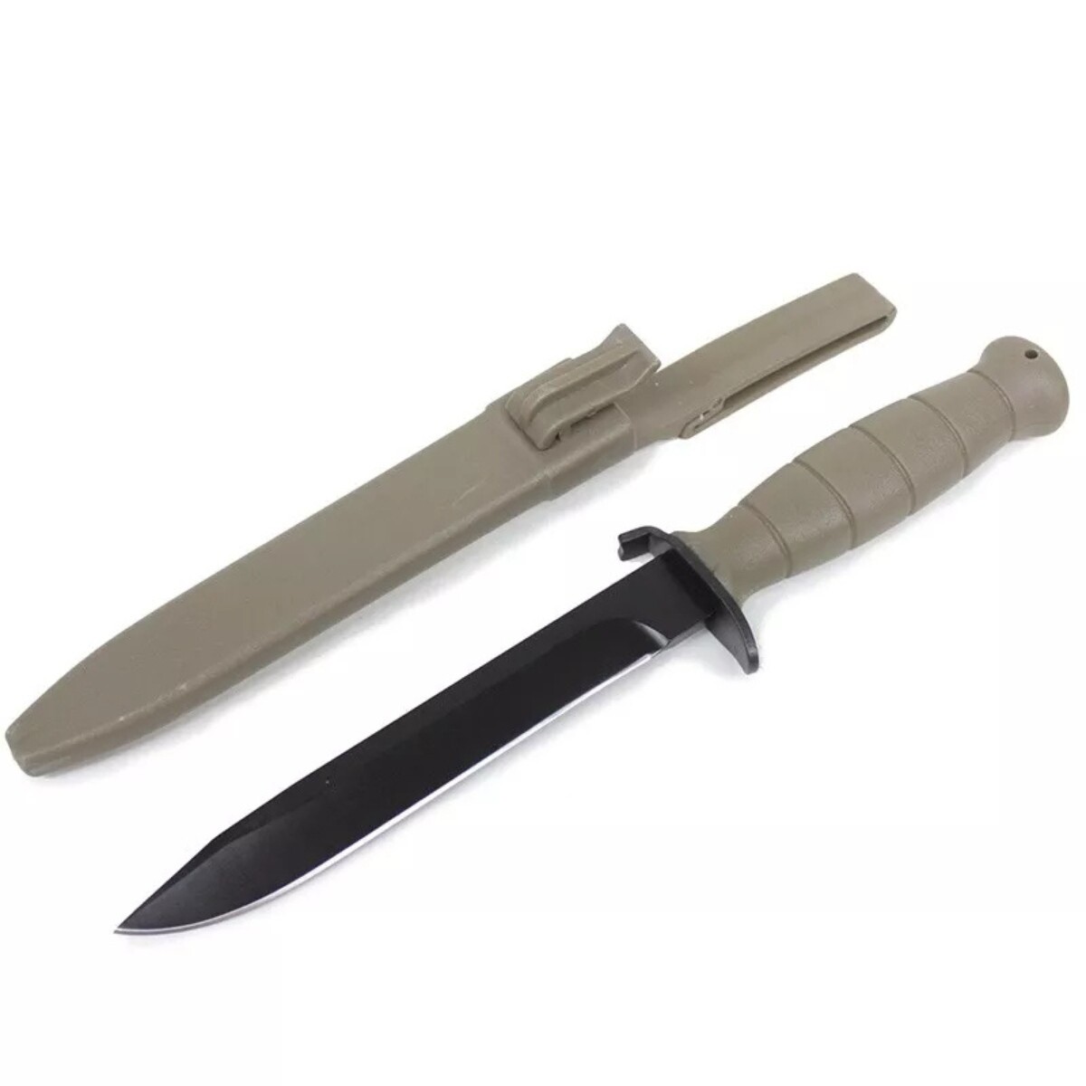 Cuchillo militar Cobra en polímero, hoja lisa - Caqui 