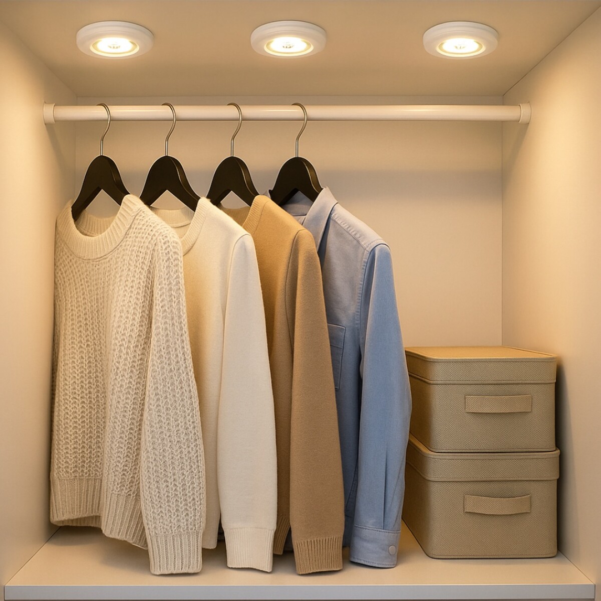 Set de Luces Lámparas Led inalámbricas adhesivas con Control - Blanco 