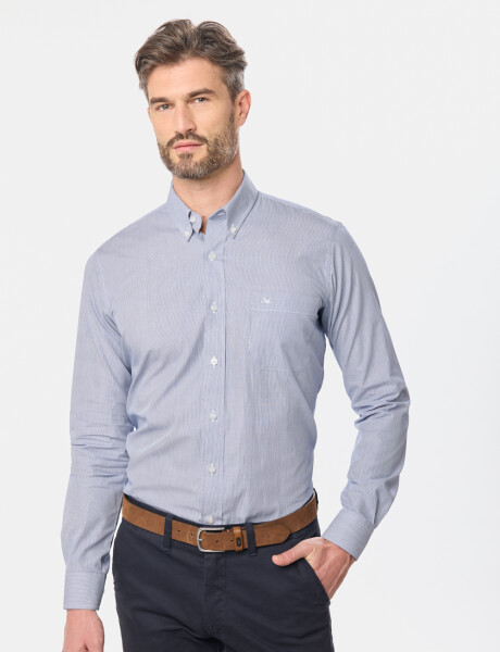 CAMISA SPORT A RAYAS Azul