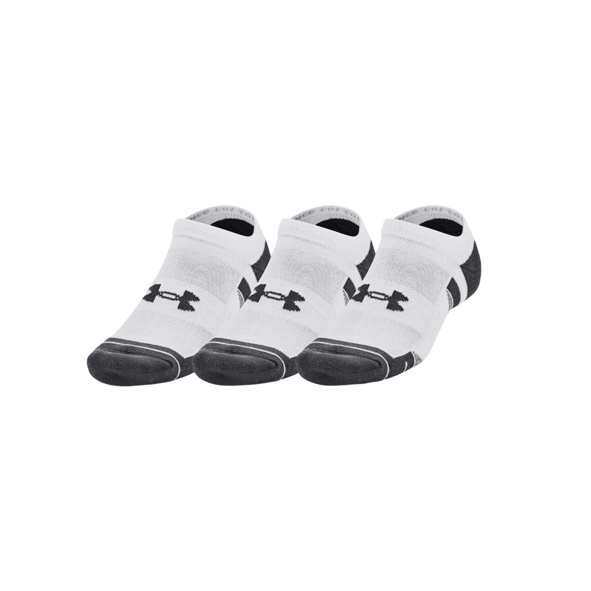 Medias Under Armour Performance Cotton 3PKS - White & Black - White & Black 
