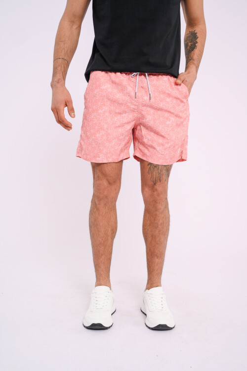 Short de baño estampado Salmón