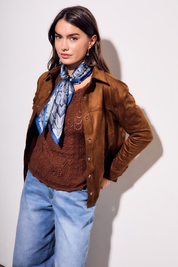 Camisa Gamuza Vegana Camel