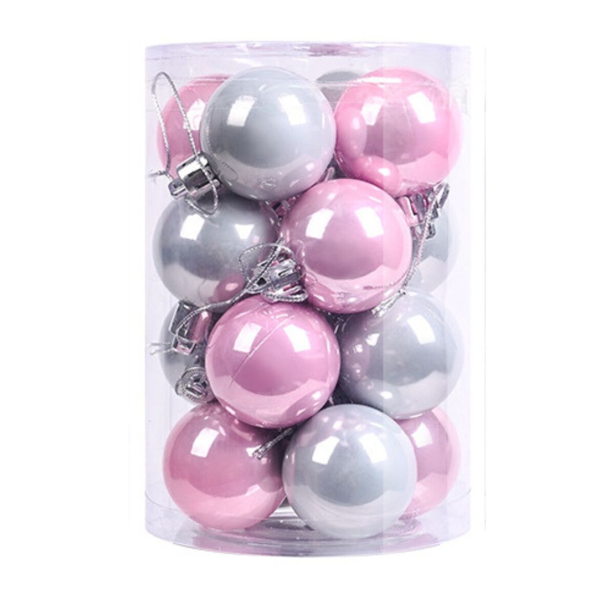 Esferas navideñas x16 - Rosa 
