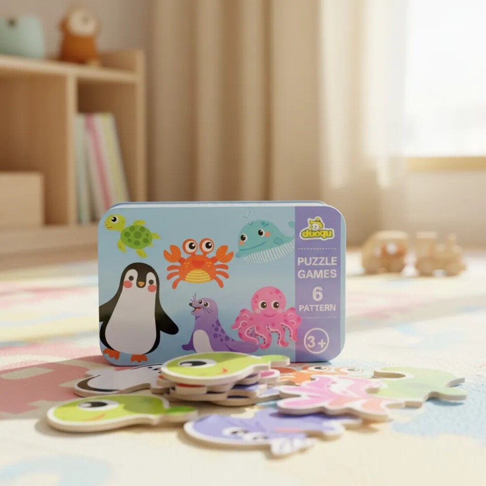 Puzzle divertido en lata animales del oceano