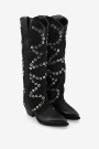 BOTA LARGA CON TACHAS Negro