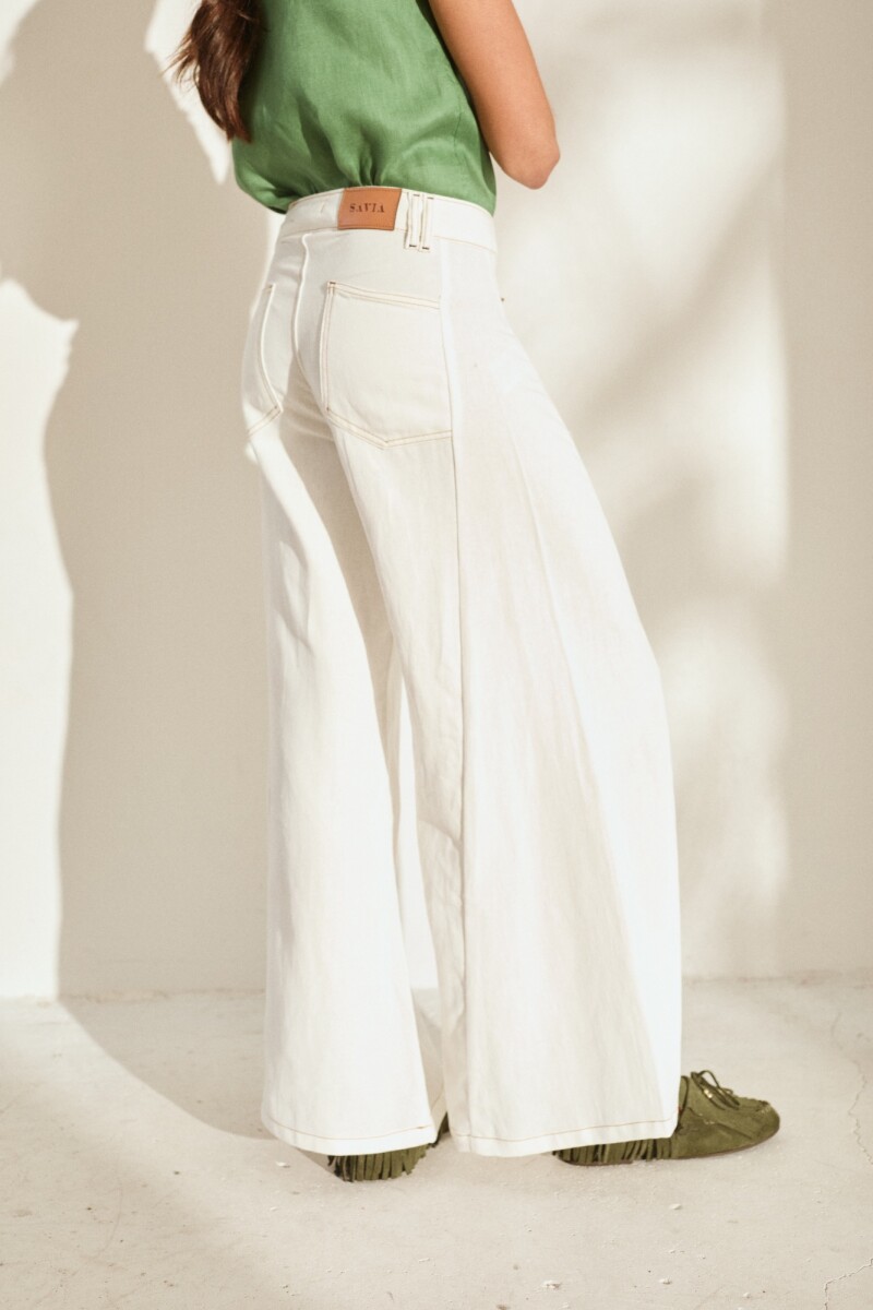 PANTALON WIDE XL LINEN SS27 Manteca Ibarra