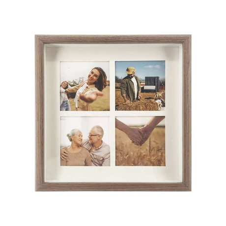 Portarretratos Cuadrado 4 Fotos Pared 27X27X3Cm
