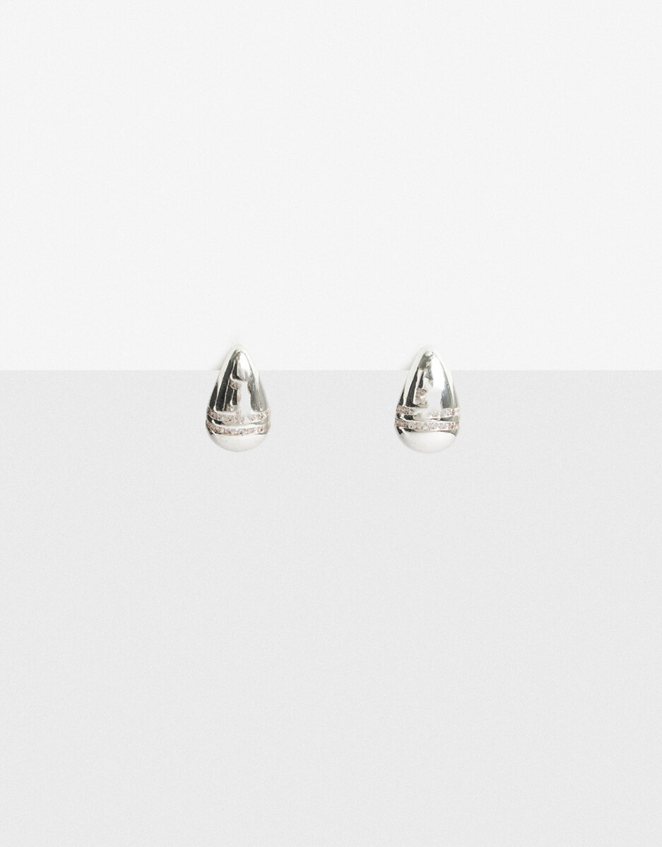 Aros Cortos Gota Con Cubic 