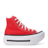 Championes Unisex Converse Ctas Lift Double Stack HI Rojo - Blanco - Negro