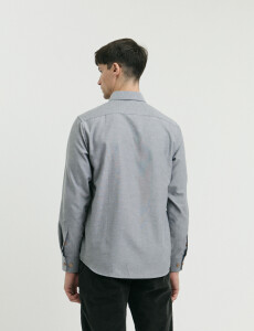 012487 CAMISA HARRINGTON LABEL Gris