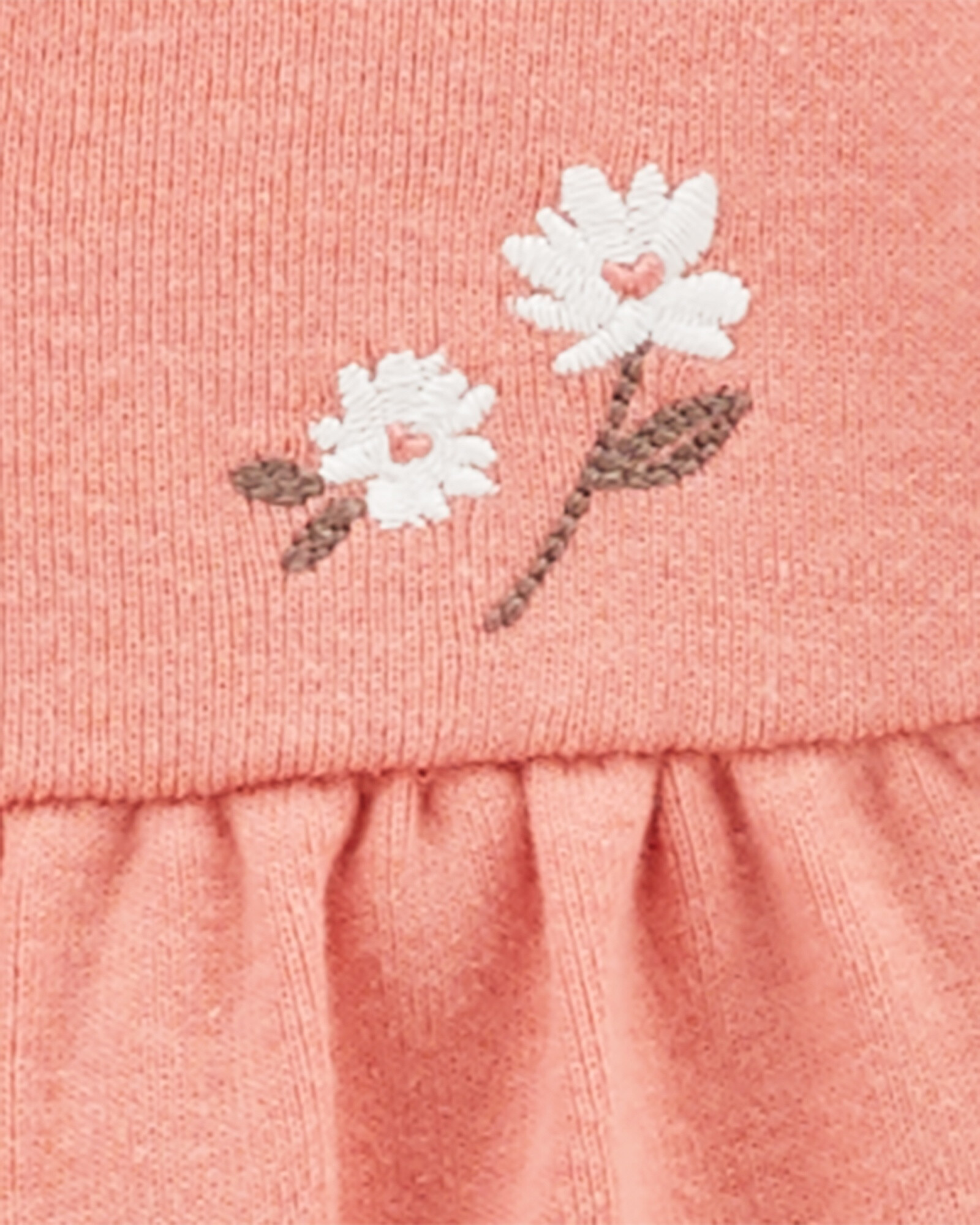 Set tres piezas de algodón, pantalón, saco y body, diseño floral Set tres piezas de algodón, pantalón, saco y body, diseño floral