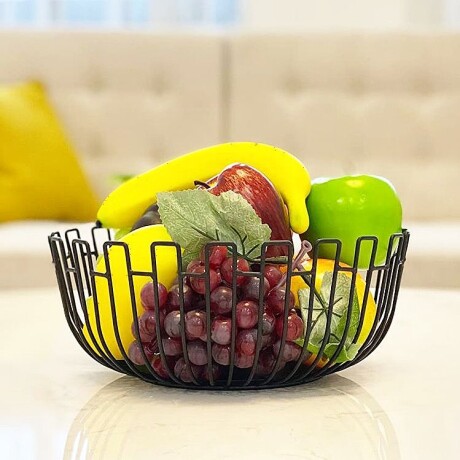Frutero De Mesa Metálico Negro Ø 27cm x Alto 10cm Frutero De Mesa Metálico Negro Ø 27cm x Alto 10cm