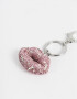 Llavero Glitter Llavero Y Charm Boca Con Strass - Fucsia Medio