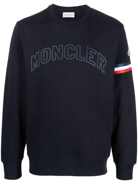 Moncler -Buzo de diseño clásico con logo Azul